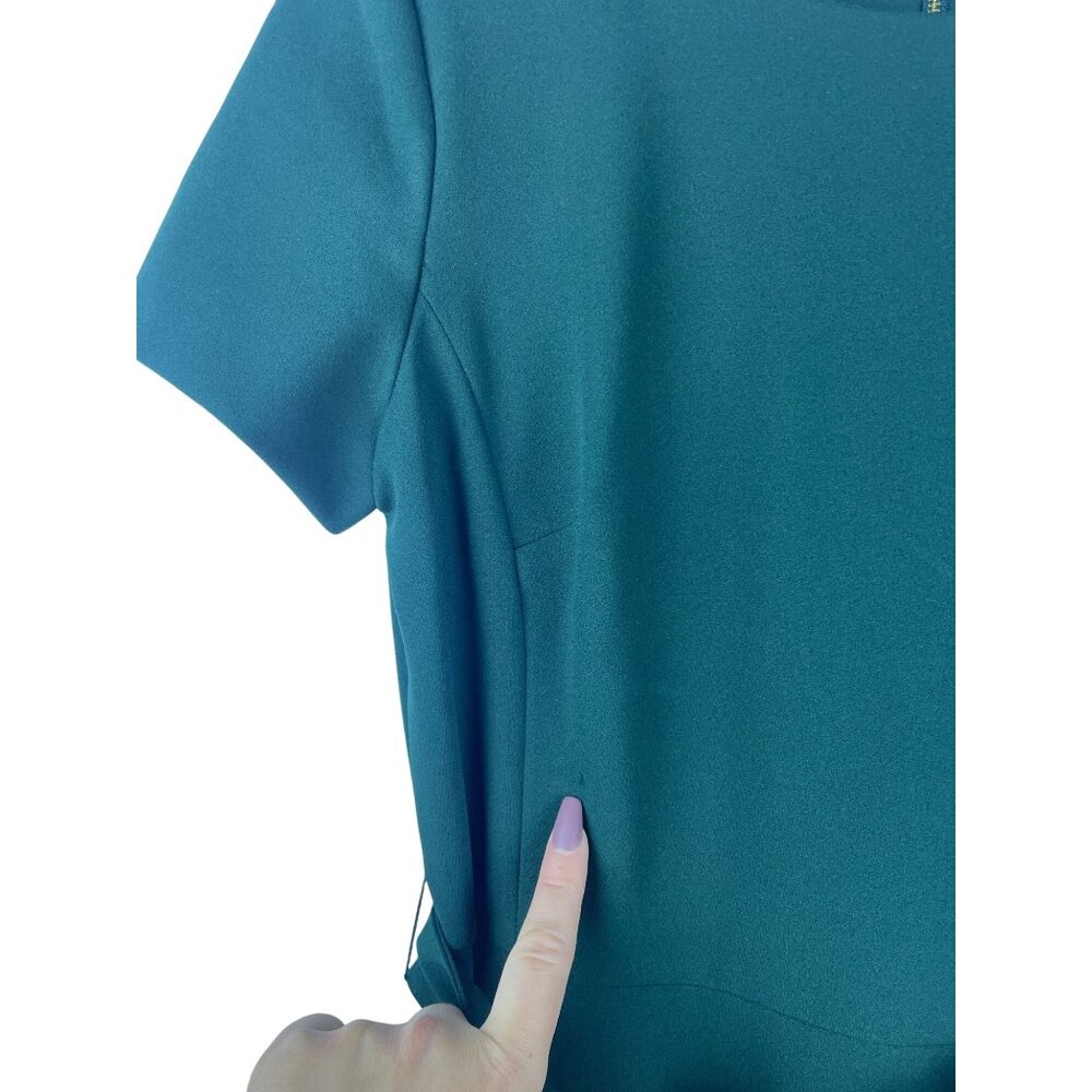 Calvin Klein Faux Wrap Ruffle Short Sleeve Mini Crepe Dress Women's Size 6 NWT - Picture 6 of 12